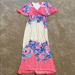 Lilly Pulitzer Pink and Blue Maxi Dress
